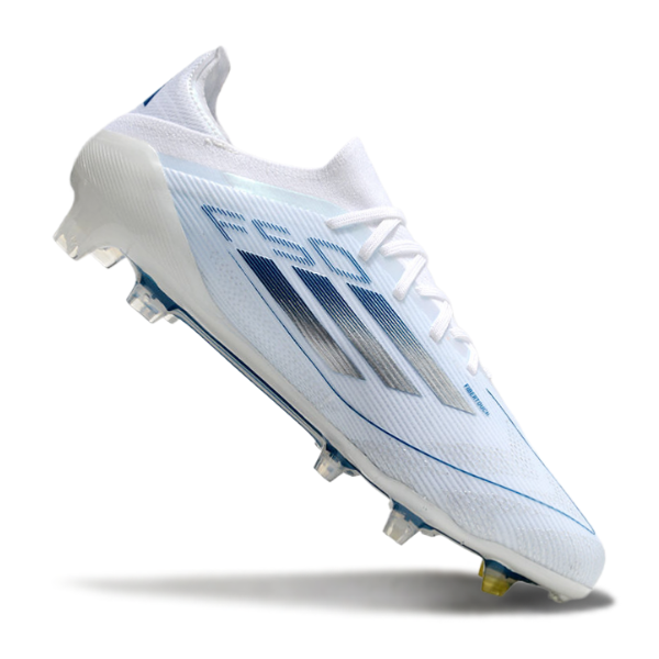 Adidas F50 Primeknit Elite White and Blue Pack Firm Ground FG Football Boot