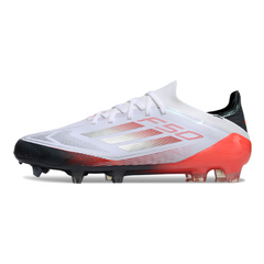 Adidas F50 Primeknit Elite White, Gray and Orange Firm Ground FG Football Boot