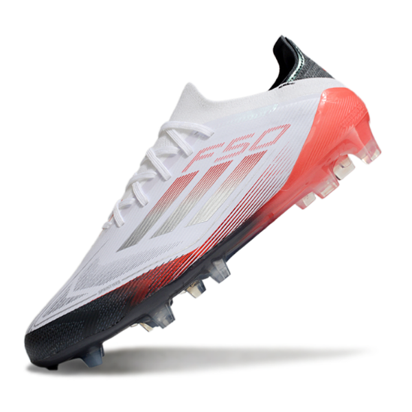Adidas F50 Primeknit Elite White, Gray and Orange Firm Ground FG Football Boot