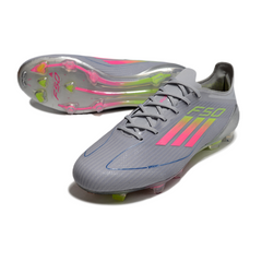 Adidas F50 Elite Grey, Pink, and Yellow Firm Ground FG Football Boot