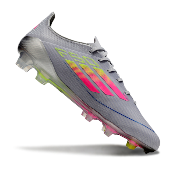 Adidas F50 Elite Grey, Pink, and Yellow Firm Ground FG Football Boot