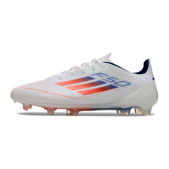 Adidas F50 Elite White, Orange, and Blue Firm Ground FG Football Boot