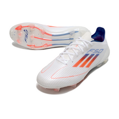 Adidas F50 Elite White, Orange, and Blue Firm Ground FG Football Boot