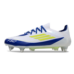 Adidas F50 Primeknit Elite Mixed Studs SG White, Blue and Yellow Football Boot