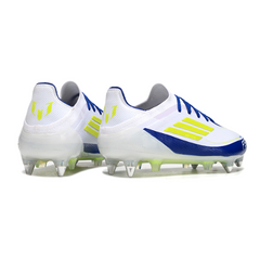 Adidas F50 Primeknit Elite Mixed Studs SG White, Blue and Yellow Football Boot