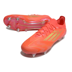 Adidas F50 Primeknit Elite Mixed Studs SG Red and Yellow Football Boot