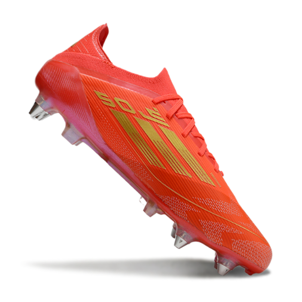 Adidas F50 Primeknit Elite Mixed Studs SG Red and Yellow Football Boot