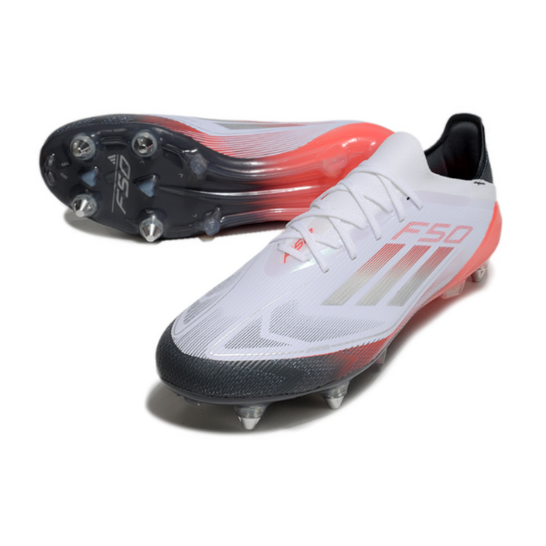 Adidas F50 Primeknit Elite Mixed Studs SG White, Gray and Orange Football Boot