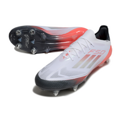 Adidas F50 Primeknit Elite Mixed Studs SG White, Gray and Orange Football Boot