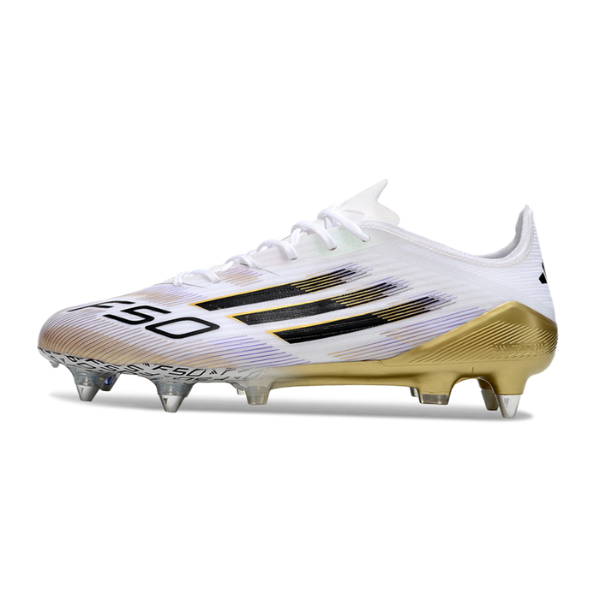 Adidas F50 Elite Mixed Studs SG Fast White and Golden Pack Football Boot