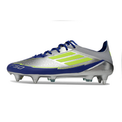 Adidas F50 Elite Mixed Studs SG Messi Silver and Blue Football Boot