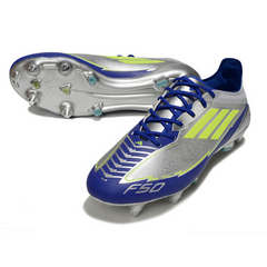 Adidas F50 Elite Mixed Studs SG Messi Silver and Blue Football Boot