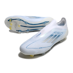 Adidas F50 Elite Laceless White and Blue Firm Ground FG Football Boot