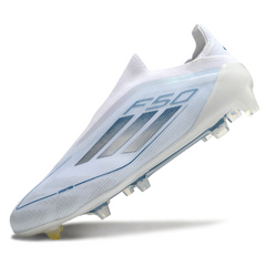 Adidas F50 Elite Laceless White and Blue Firm Ground FG Football Boot