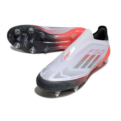 Adidas F50 Laceless Elite Mixed Studs SG White, Grey and Orange Football Boot