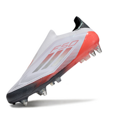Adidas F50 Laceless Elite Mixed Studs SG White, Grey and Orange Football Boot