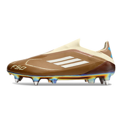 Adidas F50 Laceless Elite Mixed Studs SG Messi Brown Pack Football Boot