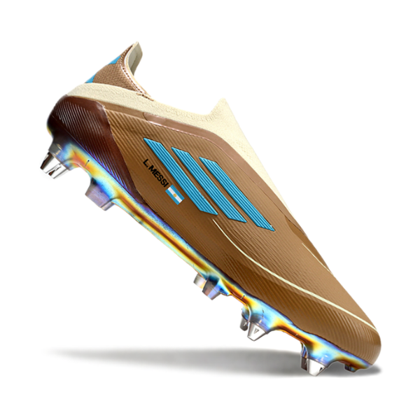 Adidas F50 Laceless Elite Mixed Studs SG Messi Brown Pack Football Boot