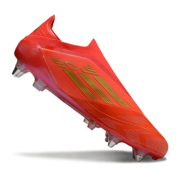 Adidas F50 Laceless Elite Mixed Studs SG Red and Yellow Football Boot
