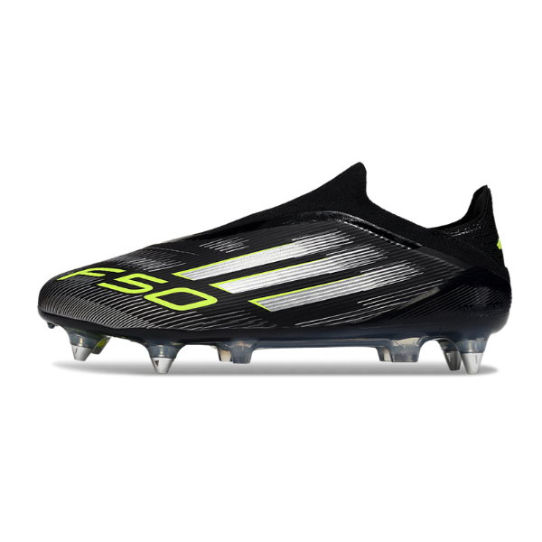 Adidas F50 Laceless Elite Mixed Studs SG Black, White and Green Football Boot
