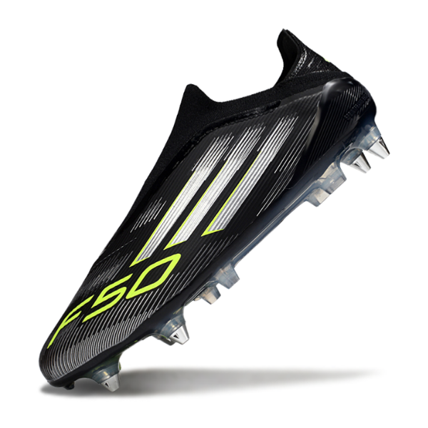Adidas F50 Laceless Elite Mixed Studs SG Black, White and Green Football Boot