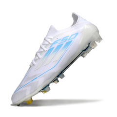 Adidas F50 Primeknit Elite White and Light Blue Firm Ground FG Football Boot