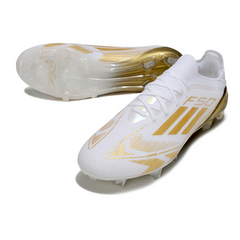 Adidas F50 Primeknit Elite White and Gold Pack Firm Ground FG Football Boot