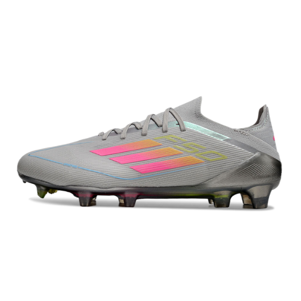 Adidas F50 Primeknit Elite Grey, Pink and Yellow Pack Firm Ground FG Football Boot