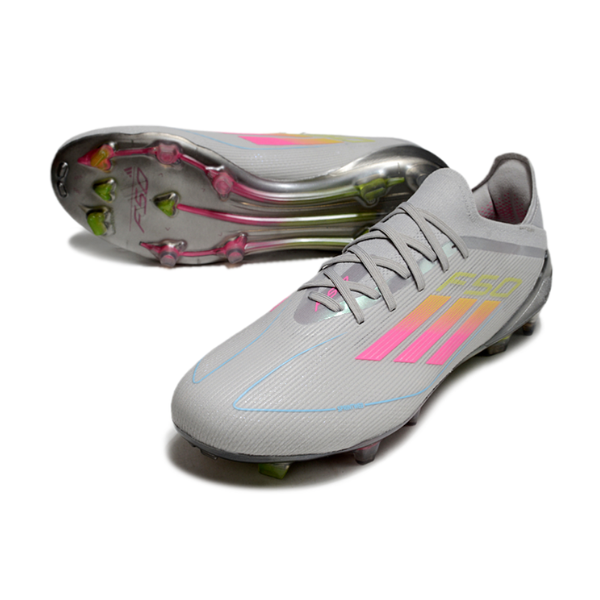 Adidas F50 Primeknit Elite Grey, Pink and Yellow Pack Firm Ground FG Football Boot
