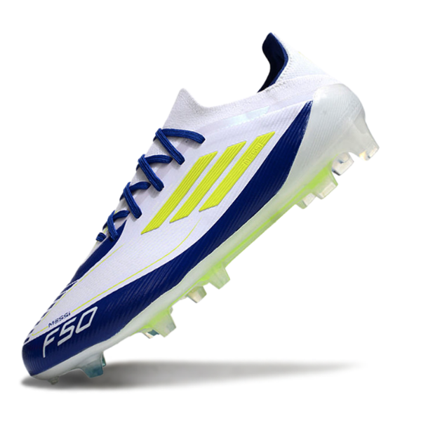 Adidas F50 Primeknit Elite Messi White Blue Yellow Firm Ground FG Football Boot