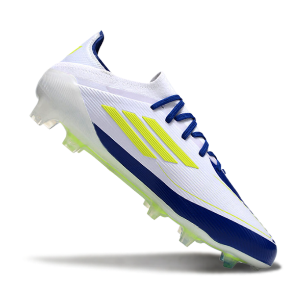 Adidas F50 Primeknit Elite Messi White Blue Yellow Firm Ground FG Football Boot