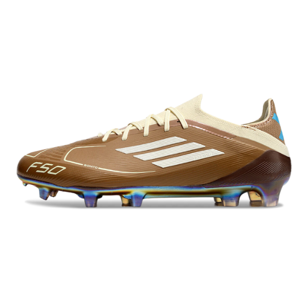 Adidas F50 Primeknit Elite Messi Brown White Light Blue Pack Firm Ground FG Football Boot