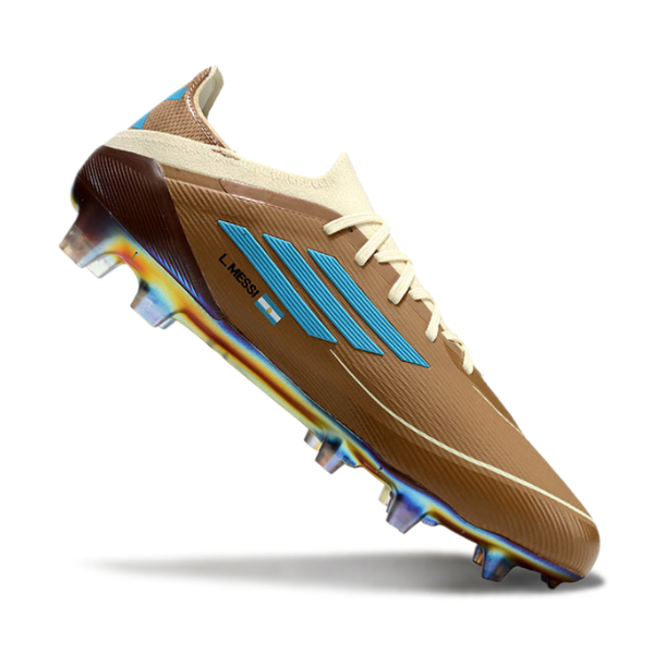 Adidas F50 Primeknit Elite Messi Brown White Light Blue Pack Firm Ground FG Football Boot