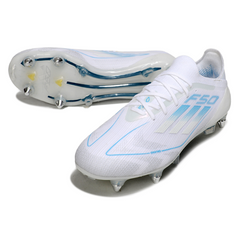 Adidas F50 Primeknit Elite Mixed Studs SG White and Light Blue Football Boot