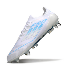Adidas F50 Primeknit Elite Mixed Studs SG White and Light Blue Football Boot