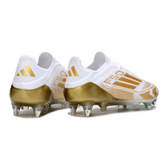 Adidas F50 Primeknit Elite Mixed Studs SG White and Golden Football Boot