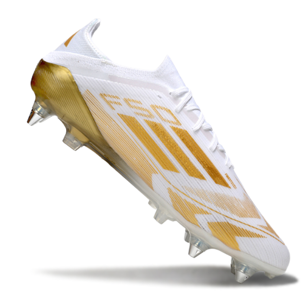 Adidas F50 Primeknit Elite Mixed Studs SG White and Golden Football Boot