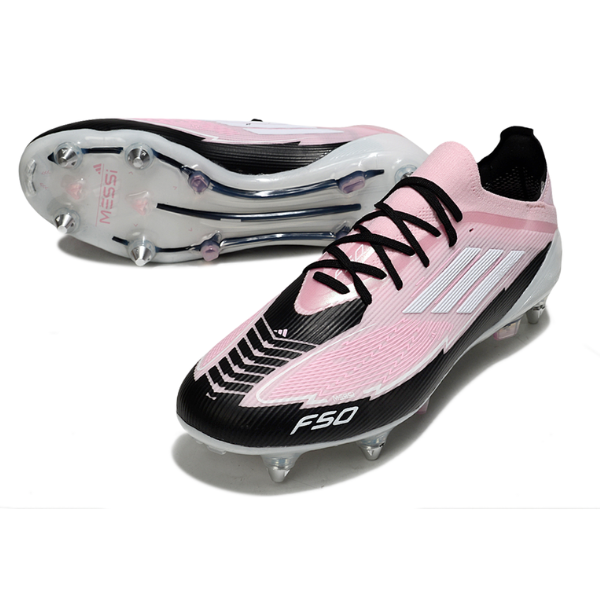 Adidas F50 Primeknit Elite Mixed Studs SG Messi Light Pink and Black Football Boot