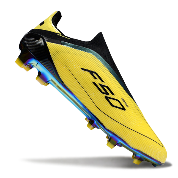 Adidas F50 Laceless Elite Adizero Yellow Purple Firm Ground FG Football Boot