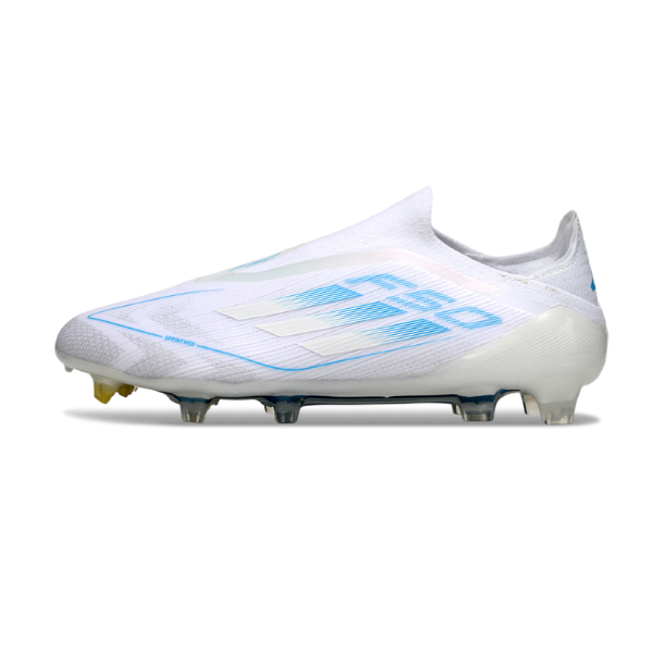 Adidas F50 Laceless Elite White and Light Blue Pack Firm Ground FG Football Boot