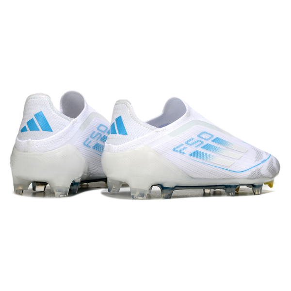 Adidas F50 Laceless Elite White and Light Blue Pack Firm Ground FG Football Boot