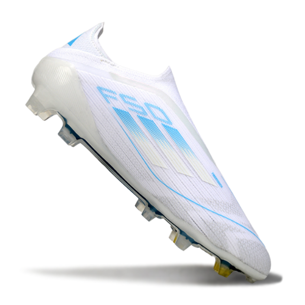 Adidas F50 Laceless Elite White and Light Blue Pack Firm Ground FG Football Boot