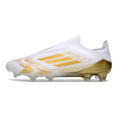 Adidas F50 Laceless Elite White and Gold FG Firm Ground Football Boot