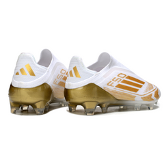 Adidas F50 Laceless Elite White and Gold FG Firm Ground Football Boot