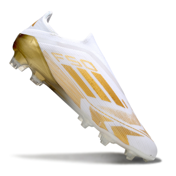 Adidas F50 Laceless Elite White and Gold FG Firm Ground Football Boot