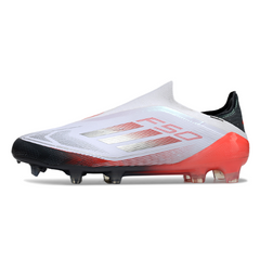 Adidas F50 Laceless Elite White Orange Gray Firm Ground FG Football Boot