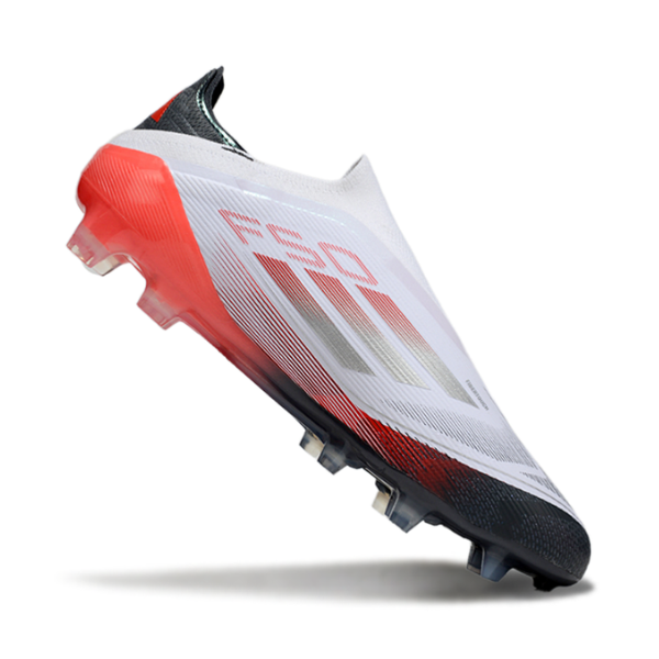 Adidas F50 Laceless Elite White Orange Gray Firm Ground FG Football Boot