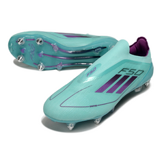 Adidas F50 Primeknit Elite Laceless Mixed Studs SG Light Blue Football Boot