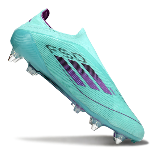 Adidas F50 Primeknit Elite Laceless Mixed Studs SG Light Blue Football Boot