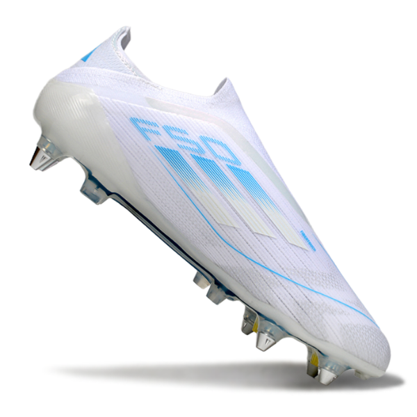 Adidas F50 Laceless Elite Mixed Studs SG White and Blue Football Boot